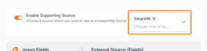 Support source selection drop-down