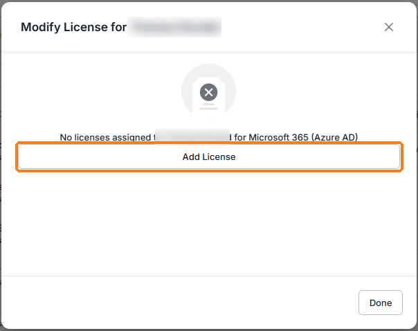 Edit App License screen