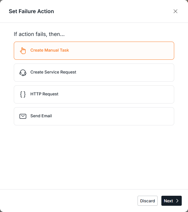 Follow-up options available upon failure